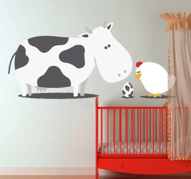 牛と鶏の子供のステッカー - TENSTICKERS