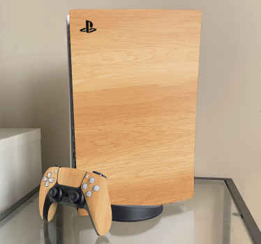 Wood texture PS5 stickers - TenStickers
