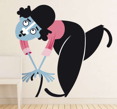 Room Stickers - Design inspired by the funny Chaplin. Decals inspired by classic films and hit TV series.