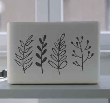 Leaf sketches laptop skin decal - TenStickers