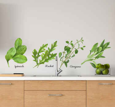 Leaf realistic herbs plant wall decal - TenStickers