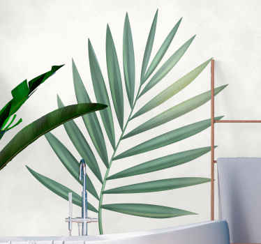 Leaf palm shower screen sticker - TenStickers