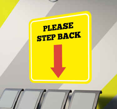 Please step back window sticker - TenStickers