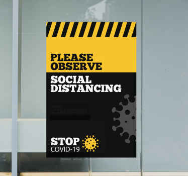 Please observe social distancing window decal - TenStickers