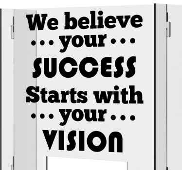 Success starts with your vision window sticker - TenStickers
