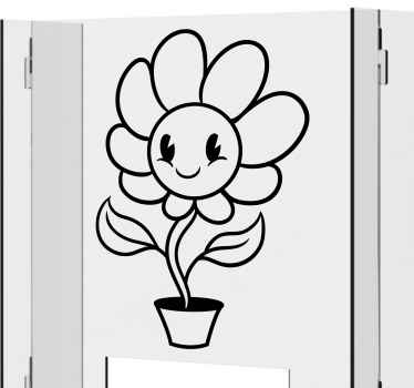 Smile sunflower window vinyl sticker - TenStickers
