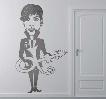 Adhesivo estilo cómic del excéntrico músico estadounidense.