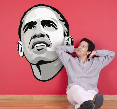 Se é um seguidor da ideologia de Obama e gostaria de mostrar isso na decoração da sua casa, então deve obter esse vinil decorativo original do rosto de obama!