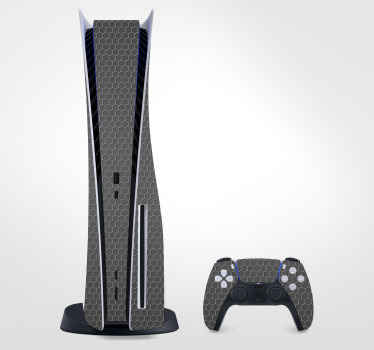 Grey carbon skin PS5 stickers - TenStickers