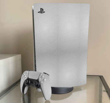 White carbon skin PS5 sticker - TenStickers