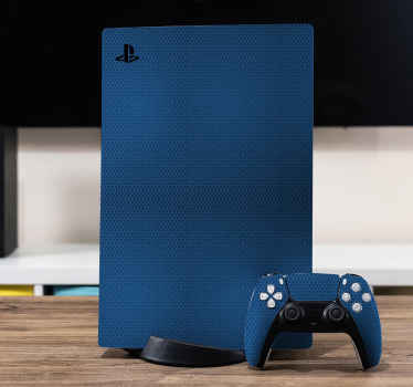 Blue carbon skin PS5 sticker - TenStickers