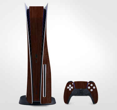 Cherry wood skin PS5 sticker - TenStickers