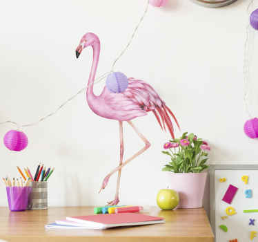 vinil autocolante decorativo em aquarela de flamingo rosa - TenStickers