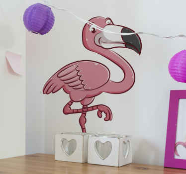 Plameňák enamor s ružovou farbou okenného štítku - Tenstickers