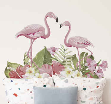 Vinilo para cristales Flamenco de flor tropical - TenVinilo