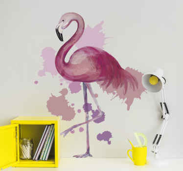 Vintage plameniak s nálepkou postriekaných farieb - Tenstickers