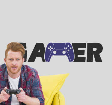 Autocolant fereastră logo joystick gamer - TenStickers