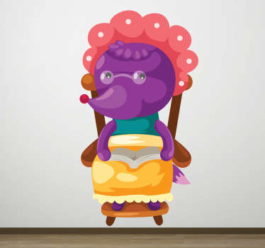 Kids Wolf Grandmother Wall Sticker - TenStickers