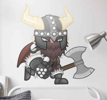 Viking løbeskjold og sværd karakter mærkat - TenStickers