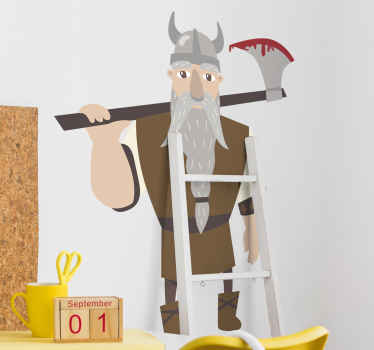 Viking drawing blood character decal - TenStickers