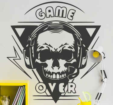 Black game dead skull Playstation decal - TenStickers