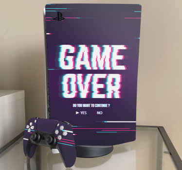 Glitch effekt baggrund playstation klistermærke - TenStickers