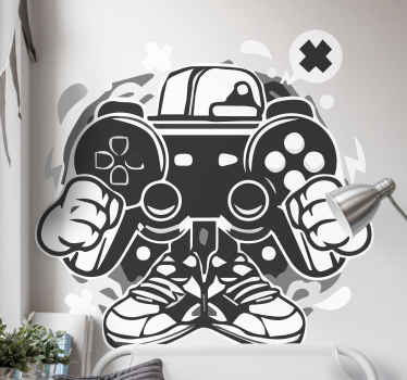 street gamer cartoon Playstation decal - TenStickers