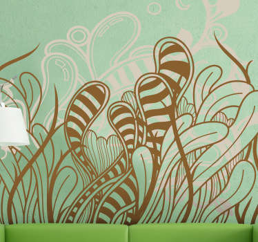 Autocolante plantas vinilo decorativo vegetação abstrata - TenStickers