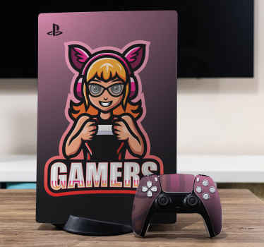 Gamer girl art wall sticker - TenStickers