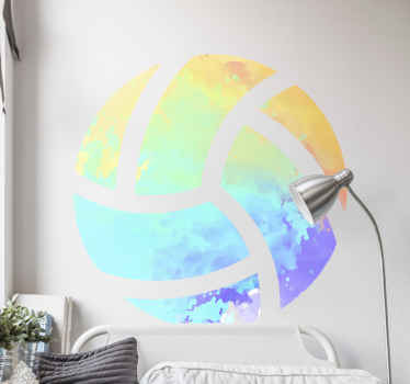 Splash color colorful volleyball wall art decal - TenStickers