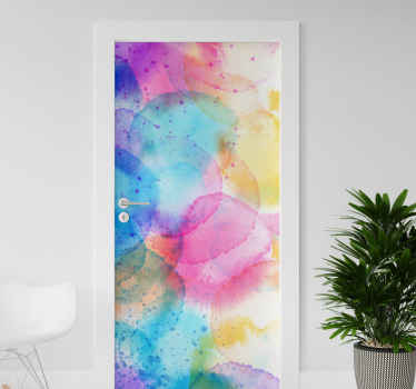 Splash color colorful river door sticker - TenStickers