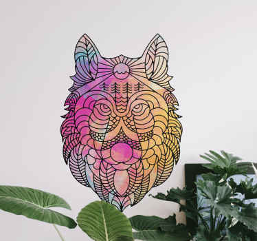 Animal wall sticker vibrant wolf artwork - TenStickers