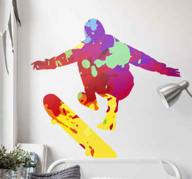 Splash color colorful skater wall art decal - TenStickers