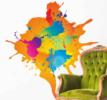 Artistic splash colors Abstract Wall Sticker - TenStickers