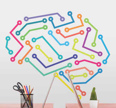 Connected brain office sticker - TenStickers