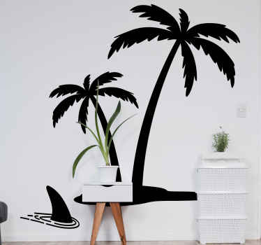 Wandtattoo Baum Wald Palm moncolor island - TenStickers