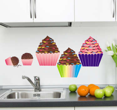 Sticker cuisine cupcakes chocolat - TenStickers