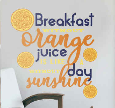 Orange quote fruit sticker - TenStickers