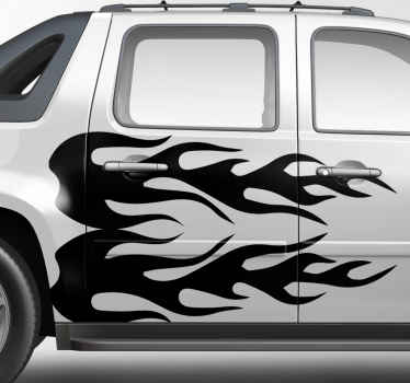 Monocolour fire flames car decal - TenStickers