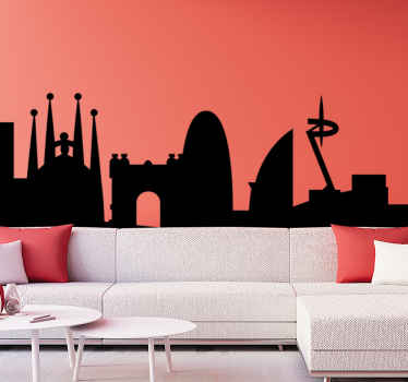 Wandtattoo Skyline Skyline barcelona gebäude - TenStickers