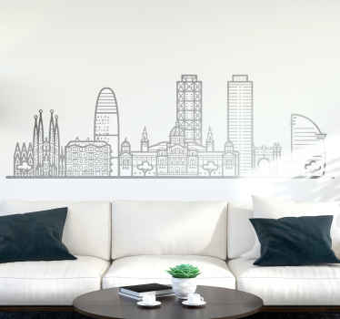 Wandtattoo Skyline Monocolor barcelona gebäude - TenStickers