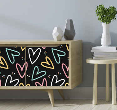 Sticker Meuble Coeurs kallax - TenStickers