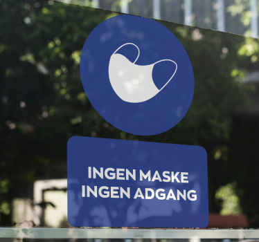 Covid ingen maske ingen inngangsvindueskilt - Tenstickers