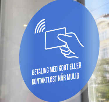 Covid betalingskort eller kontaktløs vindueklistremerke - Tenstickers