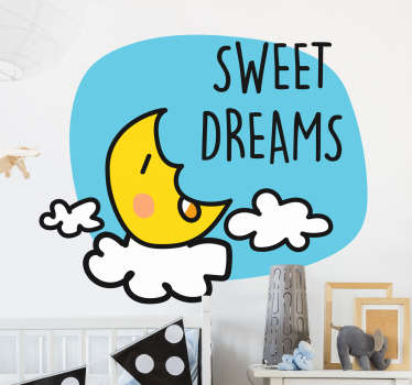 Sticker croissant lune sweet dreams - TenStickers
