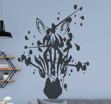 Vinilo animal salvaje cabeza de cebra estilizada - TenVinilo