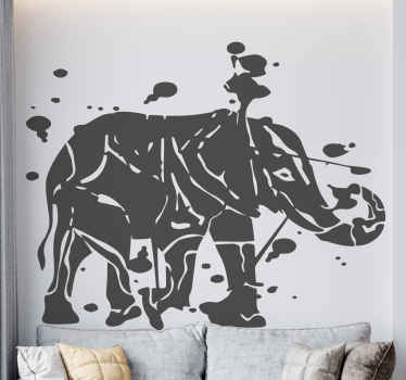 Autocolantes com animais selvagens Respingo de elefante preto - TenStickers