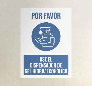 Vinilo señal frase por favor use el gel - TenVinilo