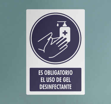 Vinilo señal el uso de gel es obligatorio - TenVinilo