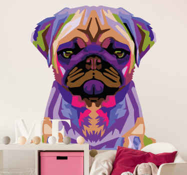 Vinilo animal bulldog inglés multicolor - TenVinilo